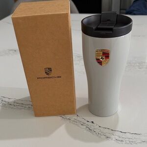 Porsche White Travel Mug with Box